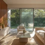 Materiali per l'interior design, immagine di un interno con legno cannettato